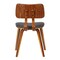 Armen Living Jaguar Mid-Century Dining Chair in Walnut Wood and Charcoal Fabric LCJASIWACH - alternate 5